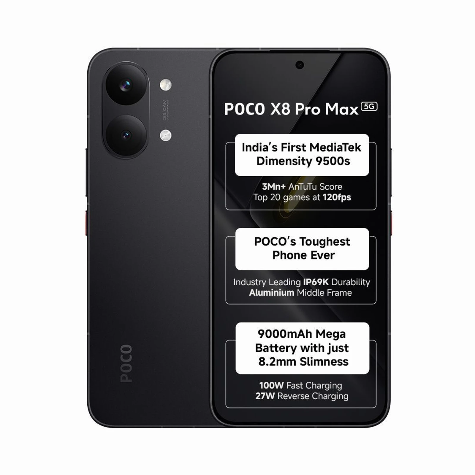 POCO X8 Pro Max (Black, 256 GB) (12 GB RAM)